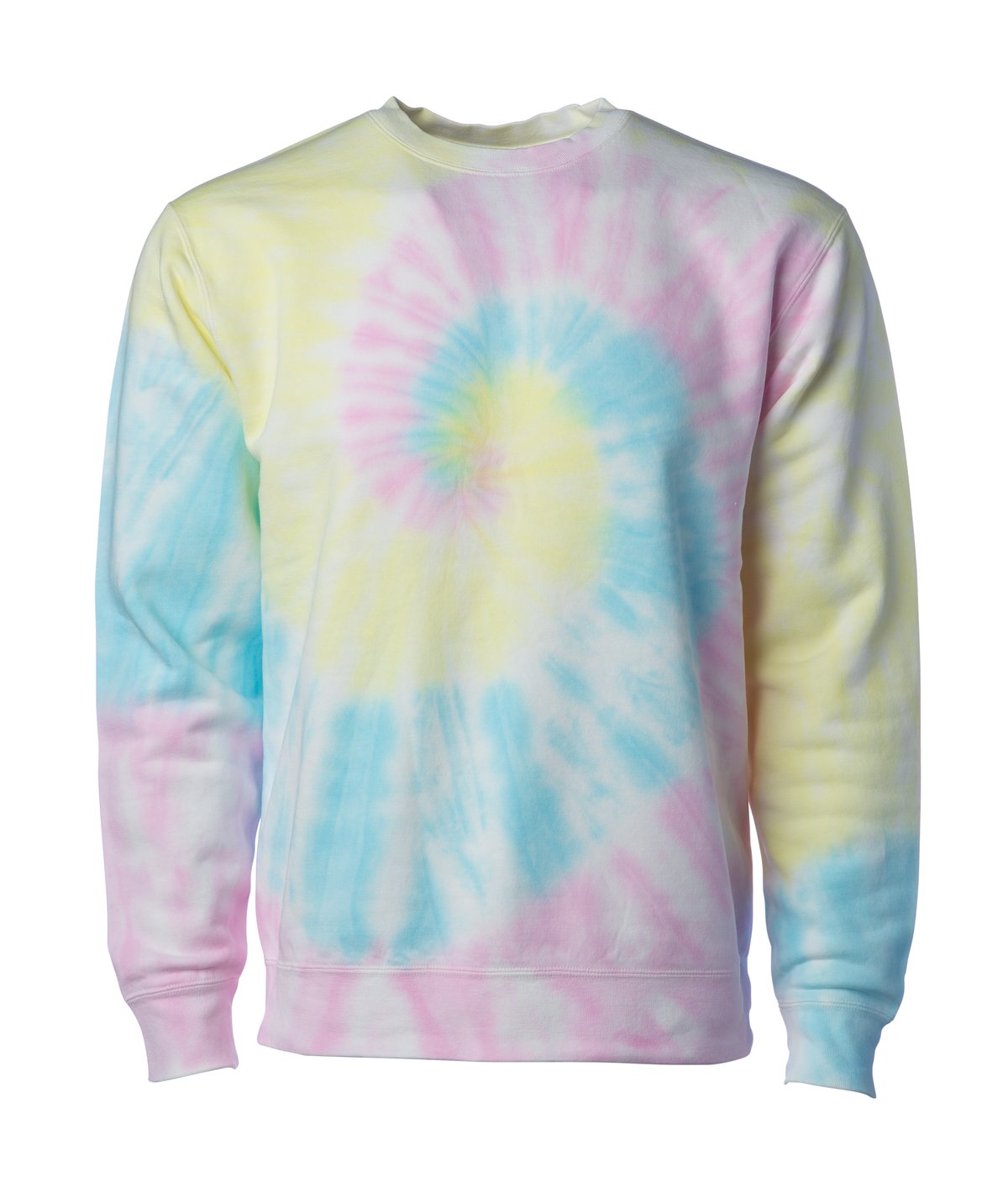 PRM3500TD UNISEX MIDWEIGHT TIE DYE CREW - Sunset Swirl / XS