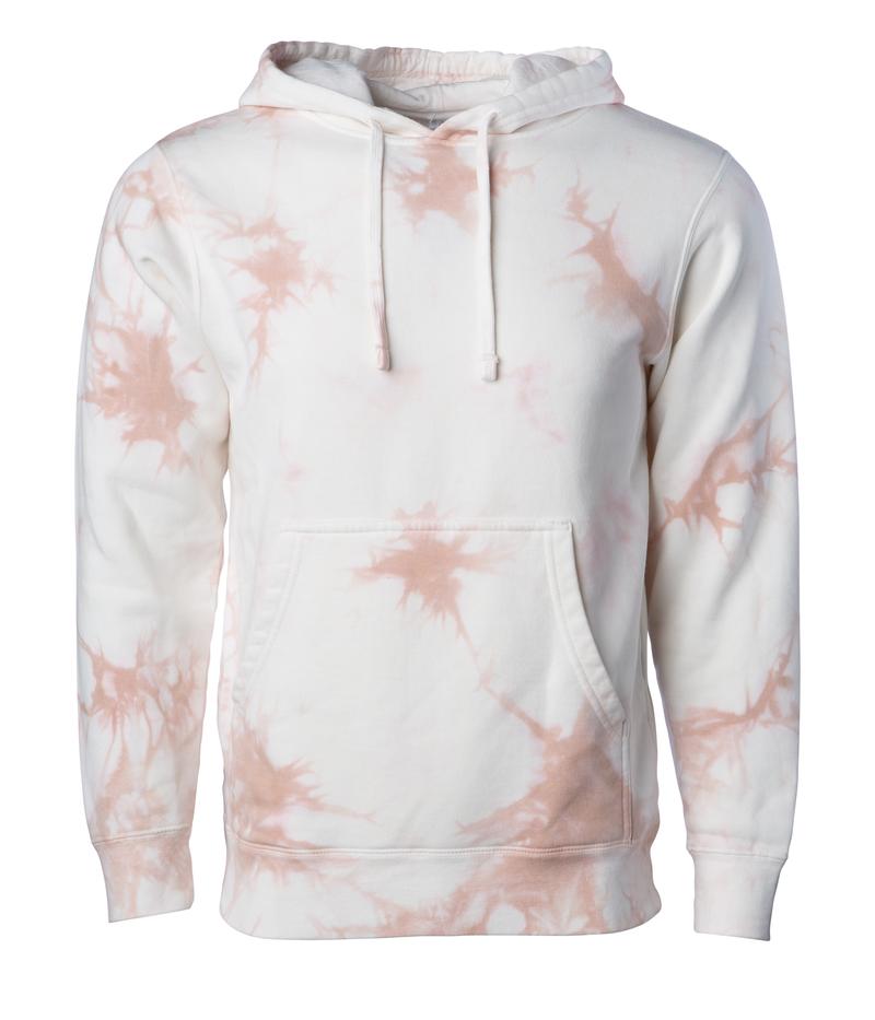 PRM4500TD - Unisex Midweight Tie Dye Hooded Pullover Dusty