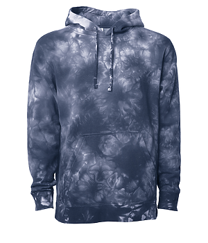 PRM4500TD - Unisex Midweight Tie Dye Hooded Pullover Navy