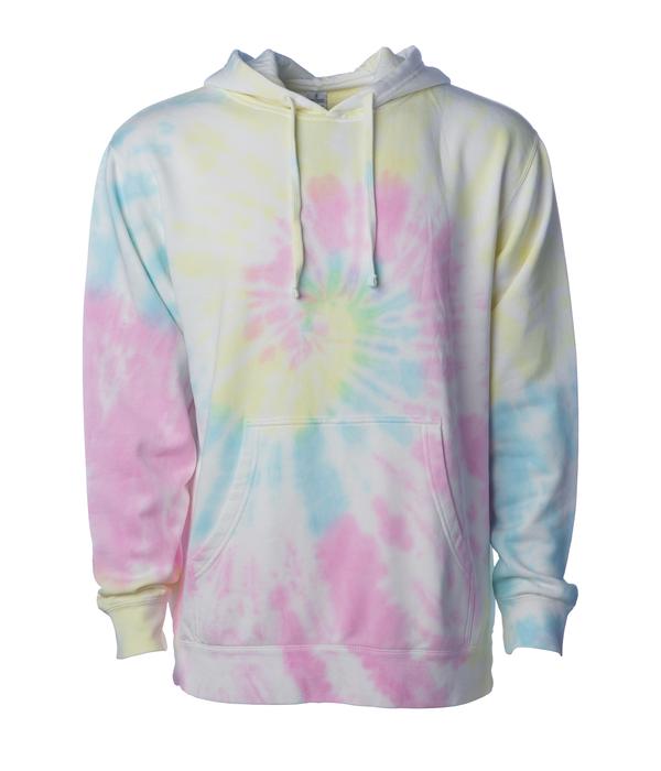 PRM4500TD - Unisex Midweight Tie Dye Hooded Pullover Sunset