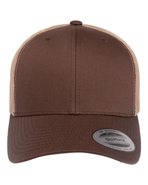 Retro Trucker Cap - Brown/ Khaki / Adjustable