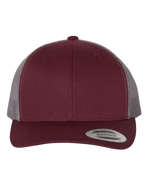 Retro Trucker Cap - Maroon/ Grey / Adjustable