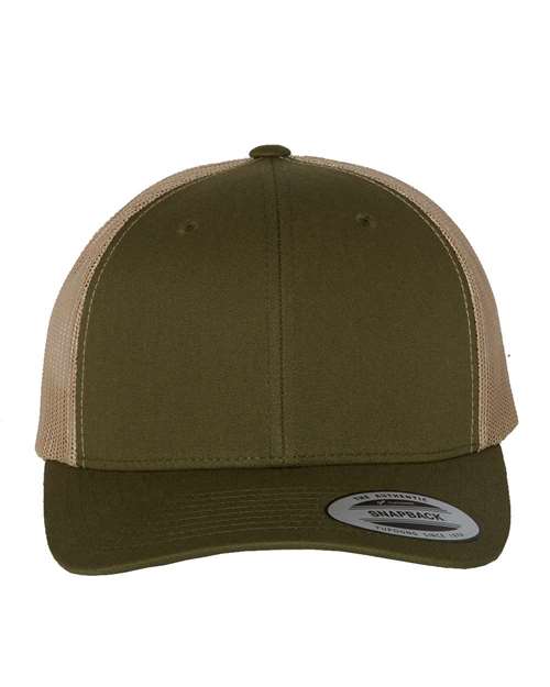 Retro Trucker Cap - Moss/ Khaki / Adjustable