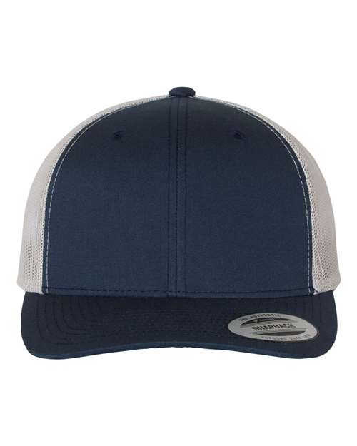 Retro Trucker Cap - Navy/ Silver / Adjustable