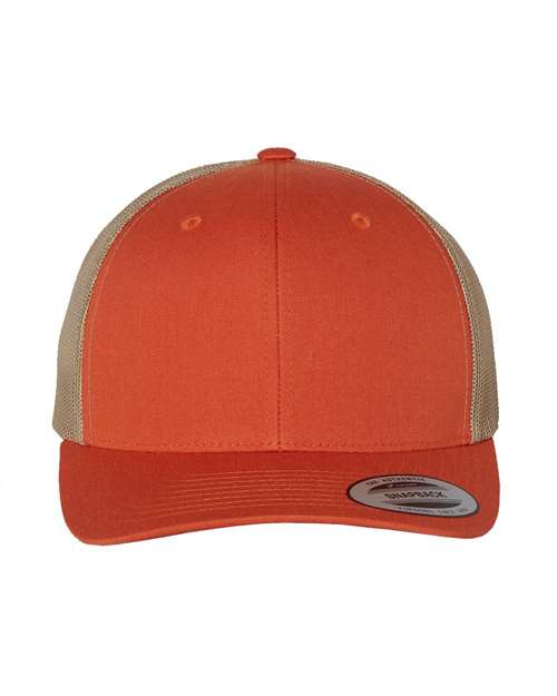 Retro Trucker Cap - Rustic Orange/ Khaki / Adjustable