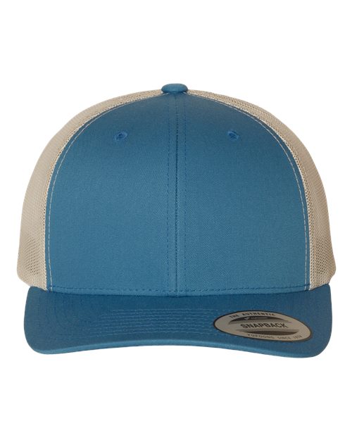 Retro Trucker Cap - Steel Blue/ Silver / Adjustable