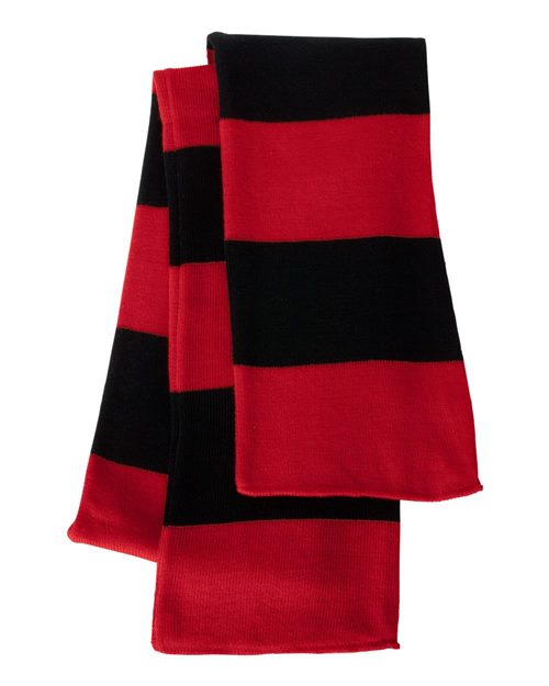 Rugby-Striped Knit Scarf Headwear - Winter Sportsman