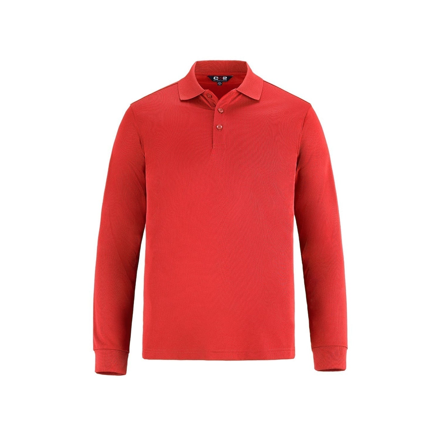 S05737 - Birdie Men’s Long Sleeve Pique Mesh Polo Red / S