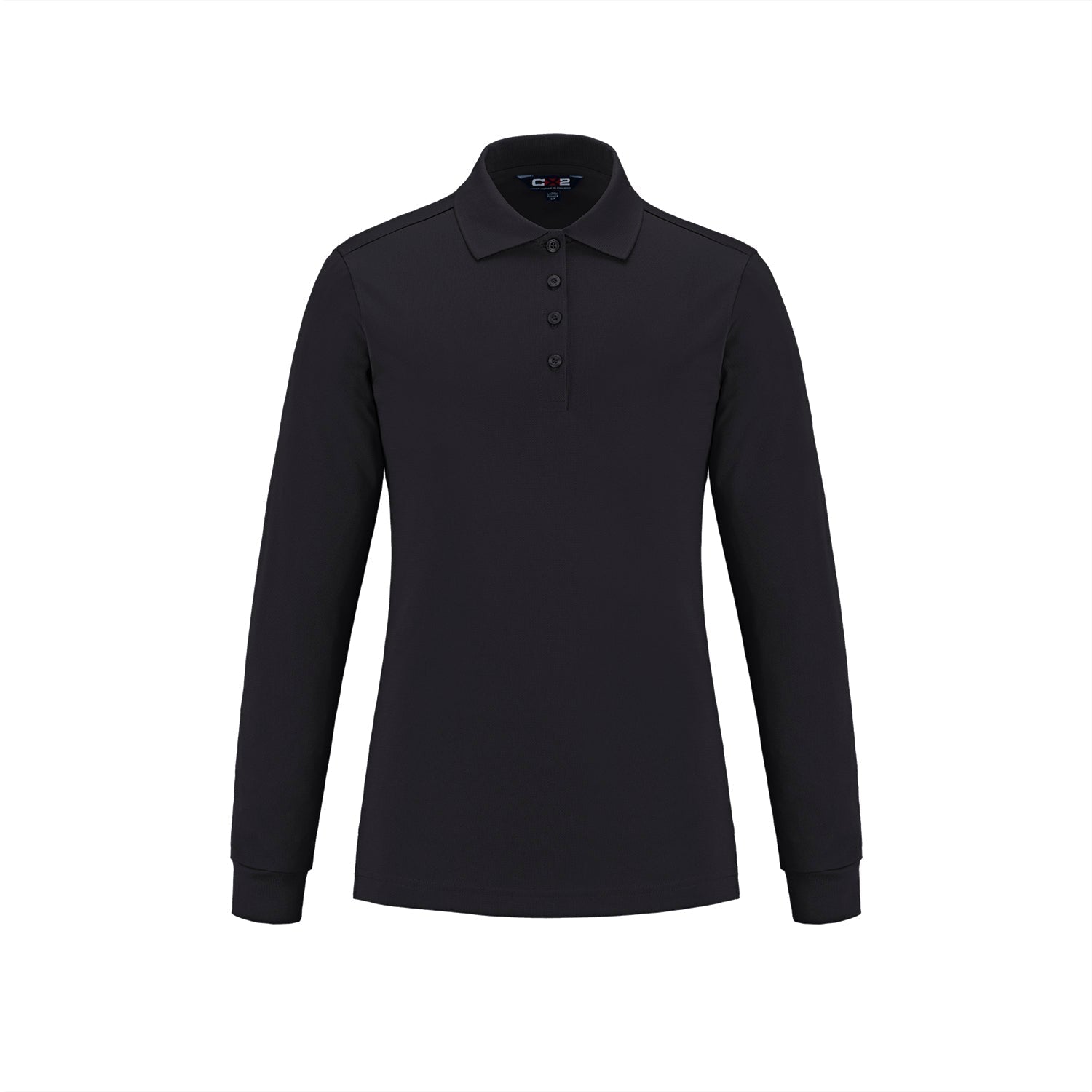 S05738 - Birdie - Ladies Long Sleeve Pique Mesh Polo Black 5738 CX2 Ladies team Women