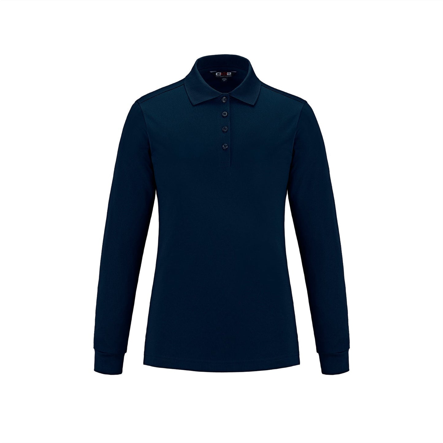 S05738 - Birdie Ladies Long Sleeve Pique Mesh Polo Navy