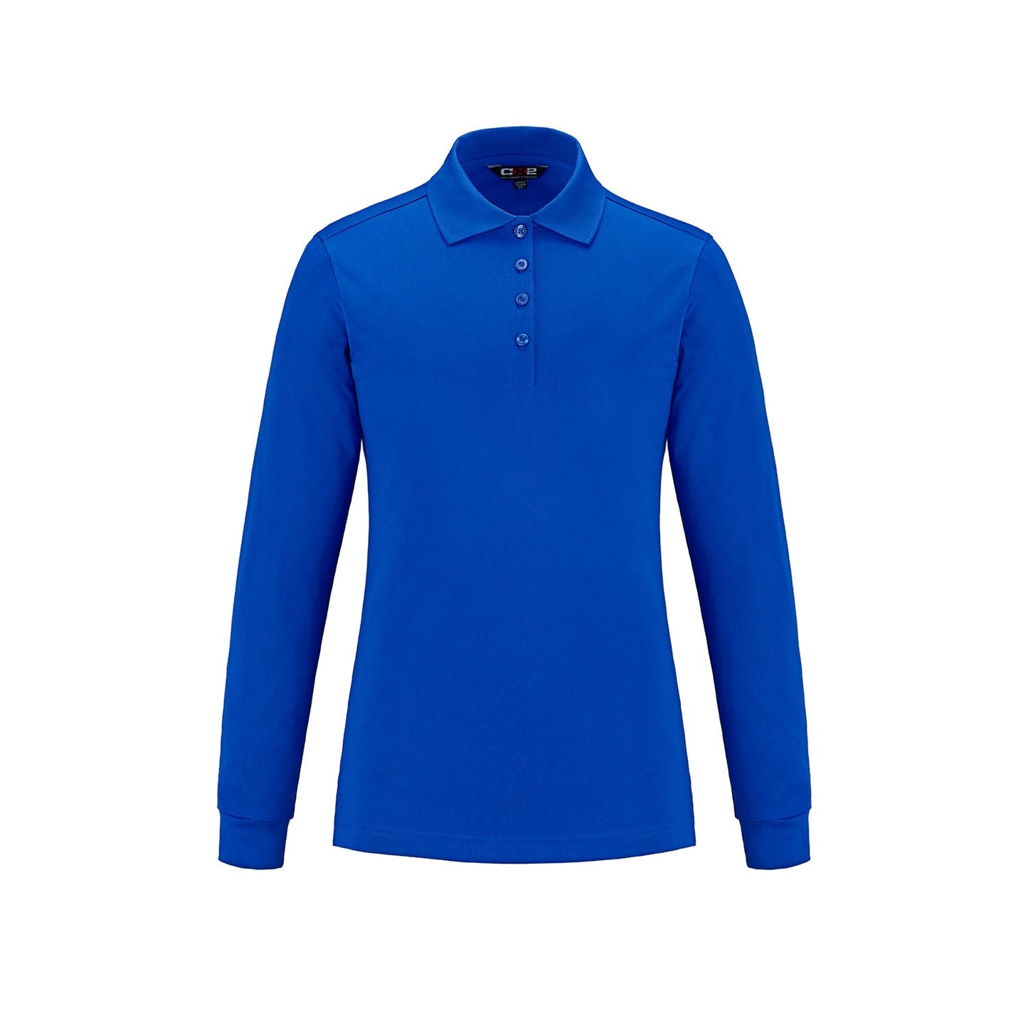 S05738 - Birdie Ladies Long Sleeve Pique Mesh Polo Royal