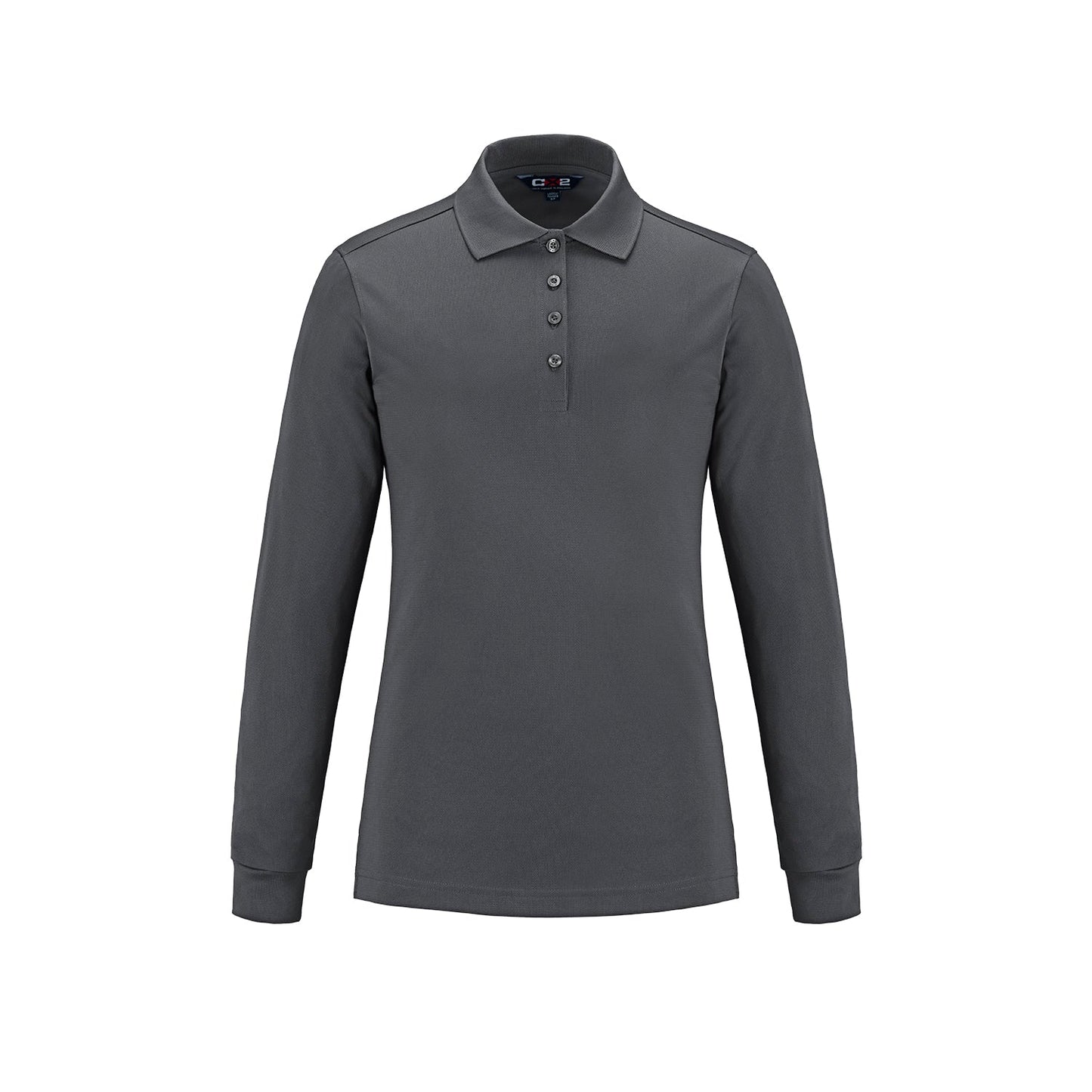 S05738 - Birdie - Ladies Long Sleeve Pique Mesh Polo Steel Grey 5738 CX2 Ladies team Women