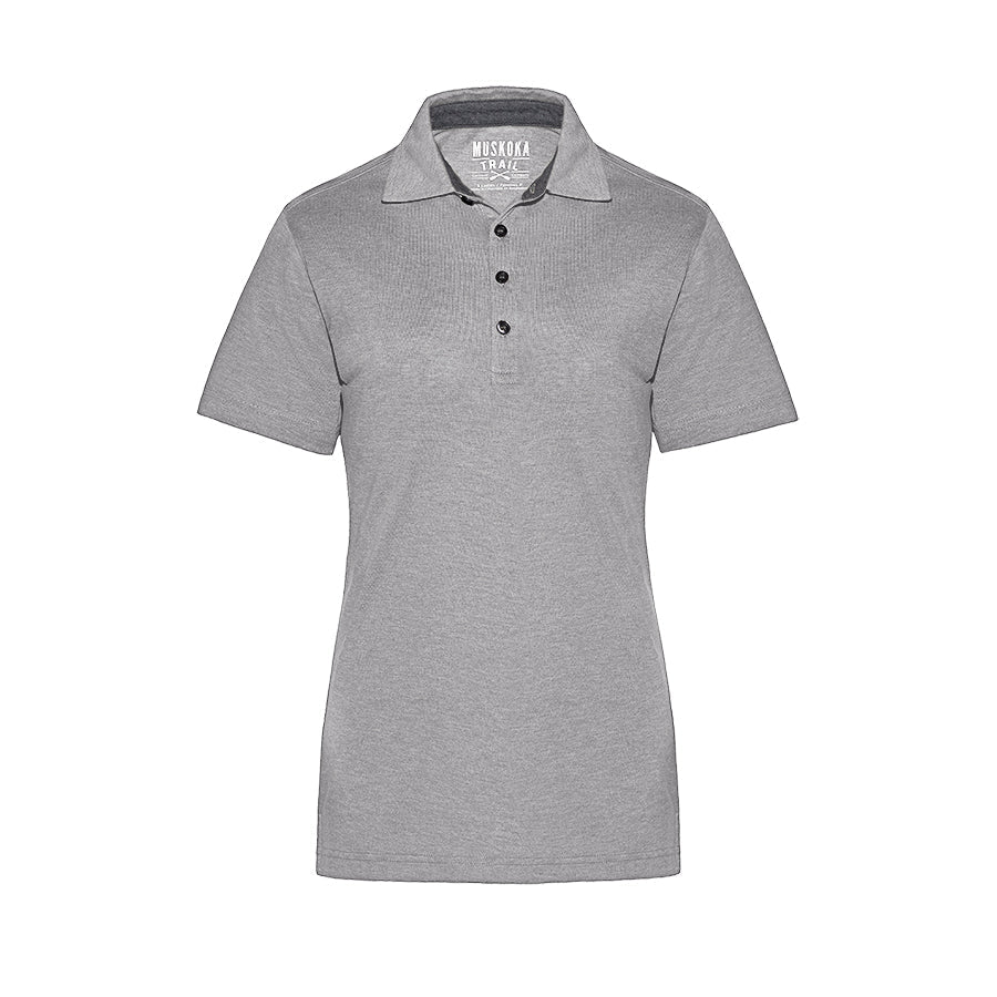 S05751 - Fairway Ladies Poly/Cotton Polo Shirt Melange Grey