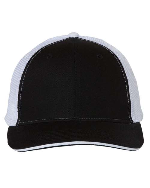 Sandwich Trucker Cap - Black/ White / Adjustable