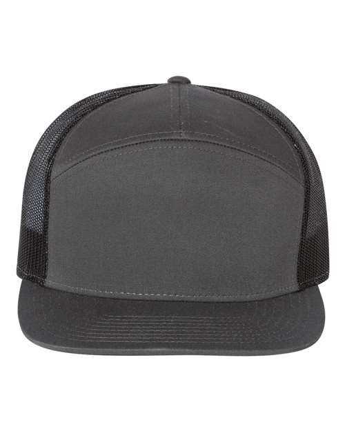 Seven - Panel Trucker Cap - Charcoal/ Black / Adjustable