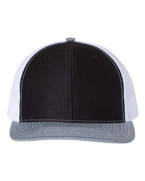 Snapback Trucker Cap - Black/ White/ Heather Grey / OSFM