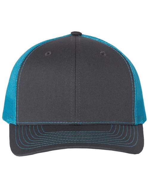 Snapback Trucker Cap - Charcoal/ Neon Blue / OSFM