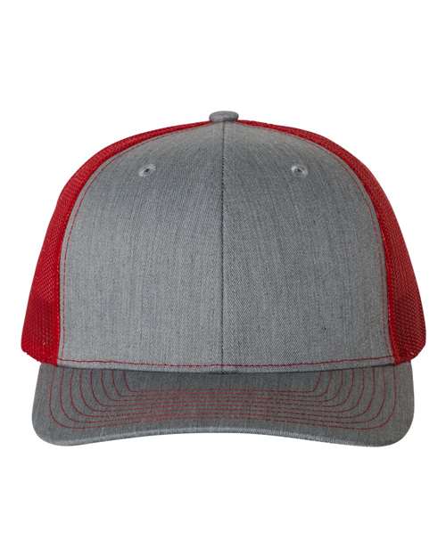 Snapback Trucker Cap - Heather Grey/ Red / OSFM