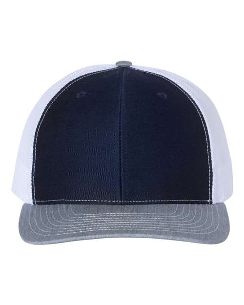 Snapback Trucker Cap - Navy/ White/ Heather Grey / OSFM