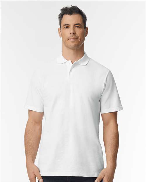 Softstyle® Adult Pique Polo White Gildan Sport Shirts