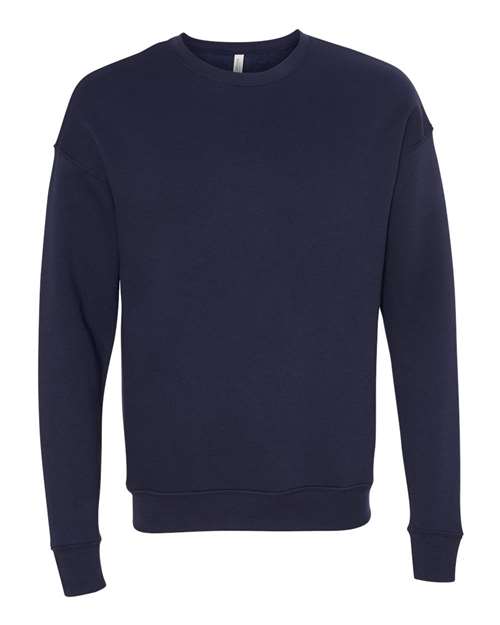 Sponge Fleece Drop Shoulder Crewneck Sweatshirt Navy BELLA + CANVAS Fleece