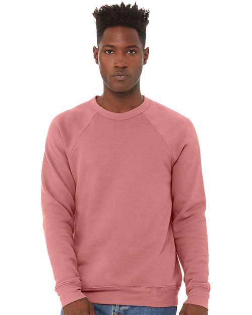 Sponge Fleece Raglan Crewneck Sweatshirt Mauve BELLA + CANVAS Fleece