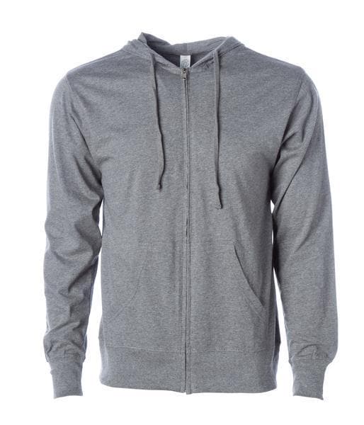 SS150JZ Lightweight Jersey Zip Hood - Gunmetal Heather / XS