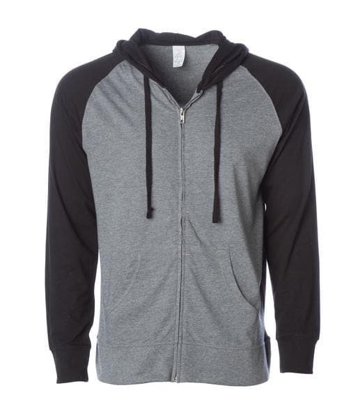 SS155RJZ - Lightweight Jersey Raglan Zip Hood Gunmetal