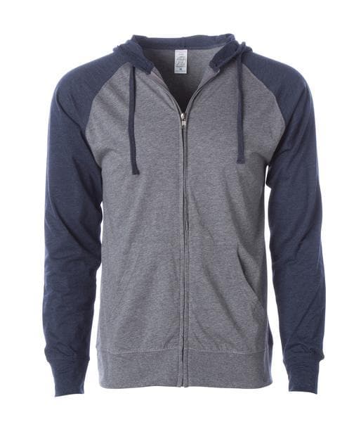 SS155RJZ - Lightweight Jersey Raglan Zip Hood Gunmetal