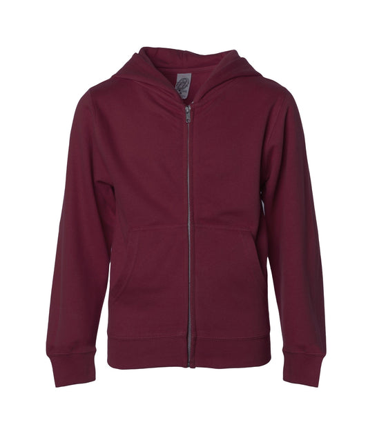 SS4001YZ Youth Midweight Zip Hooded Sweatshirt - Maroon / S