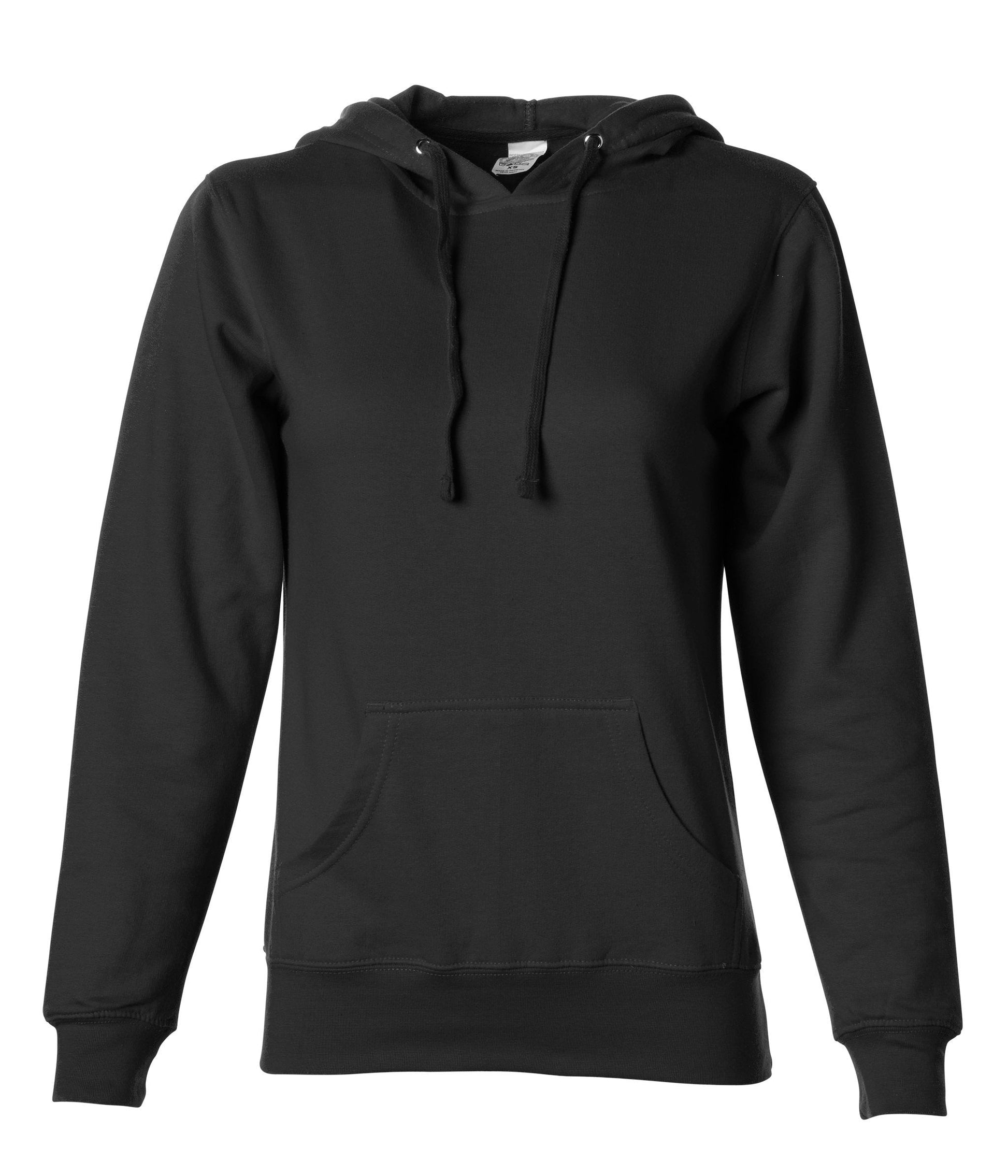 SS650 - Lightweight Pullover Hooded Sweatshirt Black BASIC FLEECE fleece INDEPENDENT PULLOVERS sss standard STANDARD SUPPLY WOMEN