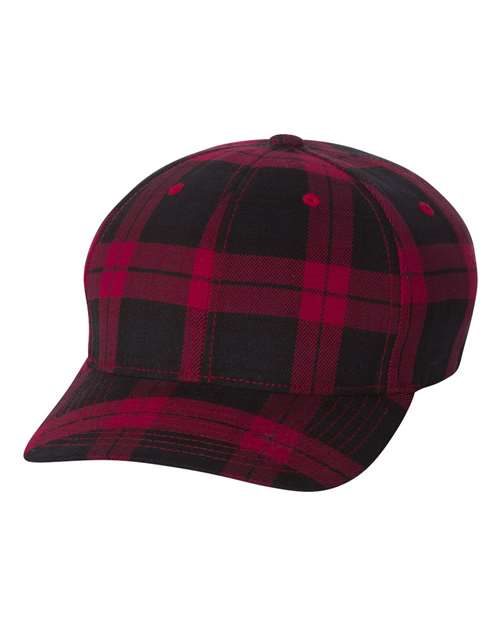 Tartan Plaid Cap - Black/ Red / S/M