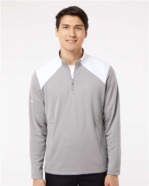 Textured Mixed Media Quarter - Zip Pullover - Grey Three/