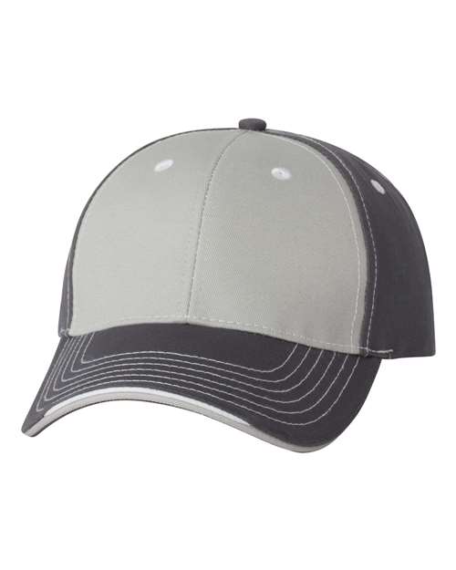 Tri - Color Cap - Grey/ Charcoal / Adjustable