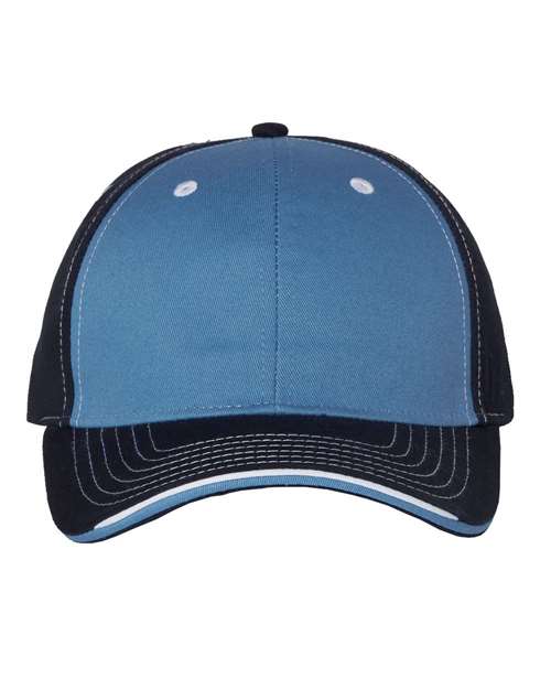 Tri - Color Cap - Light Blue/ Navy / Adjustable