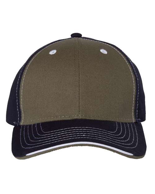 Tri - Color Cap - Olive/ Navy / Adjustable