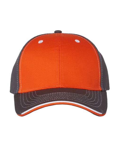 Tri - Color Cap - Orange/ Charcoal / Adjustable