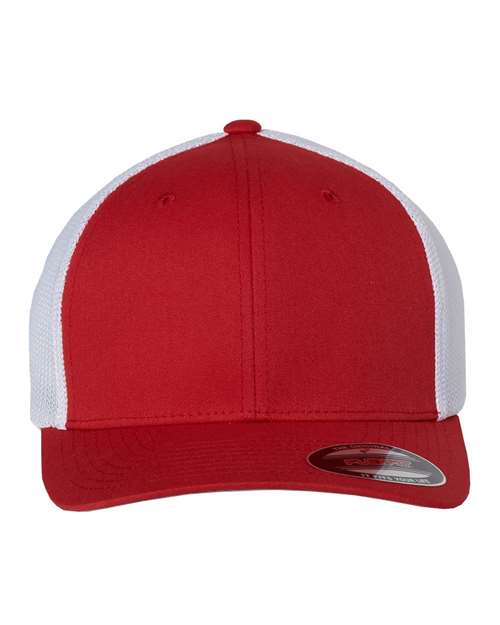 Trucker Cap Red White One Size Flexfit Headwear