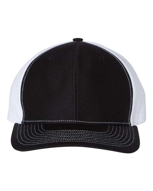 Twill Back Trucker Cap - Black/ White / Adjustable