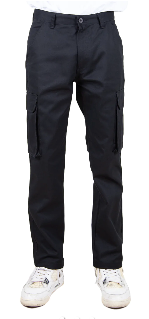 Twill Cargo Pants - Black / 28