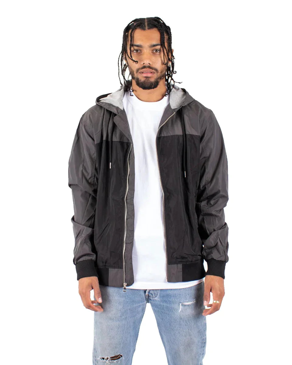 Windbreaker Jacket - Grey and Black / XS Coats & Jackets