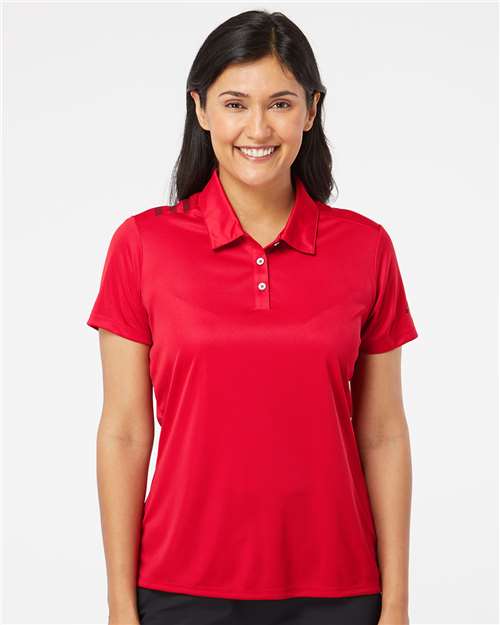 Women’s 3 - Stripes Shoulder Polo - Collegiate Red/ Black