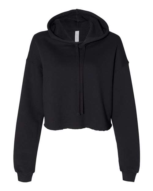 Women's Crop Fleece Hoodie Black BELLA + CANVAS Fleece