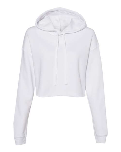 Women's Crop Fleece Hoodie White BELLA + CANVAS Fleece