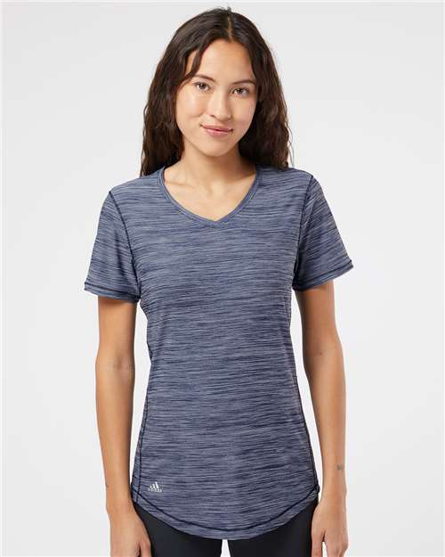 Women's Mèlange Tech V-Neck T-Shirt Navy Melange Adidas T-Shirts