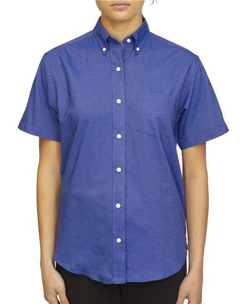 Women's Oxford Short Sleeve Shirt French Blue Van Heusen Wovens