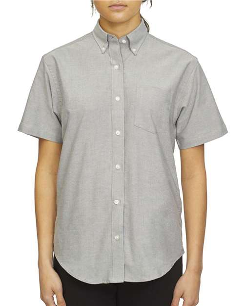 Women's Oxford Short Sleeve Shirt Greystone Van Heusen Wovens