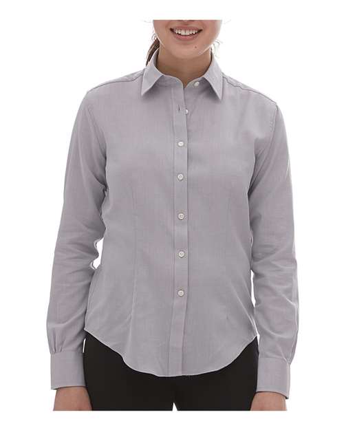 Women's Performance Twill Shirt Grey Van Heusen Wovens - Fall