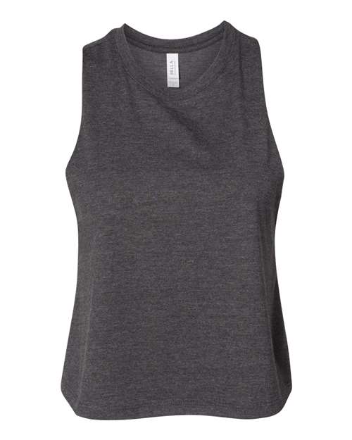 Women’s Racerback Crop Tank - Dark Grey Heather / S