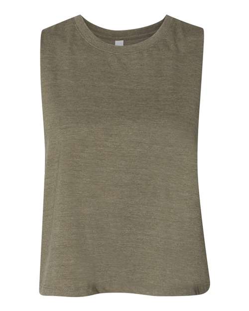 Women’s Racerback Crop Tank - Heather Olive / S